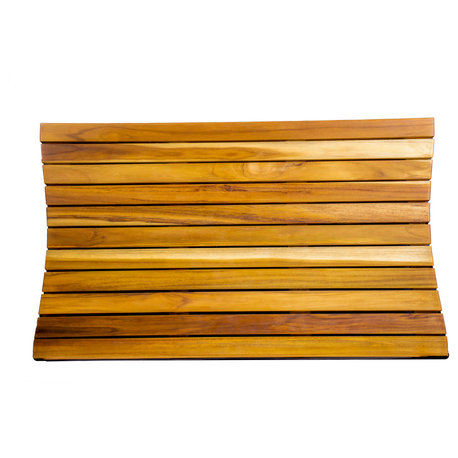 Ecodecors Teak Shower Bath Floor Mat, Natural Earthy Teak, 31"X18"
