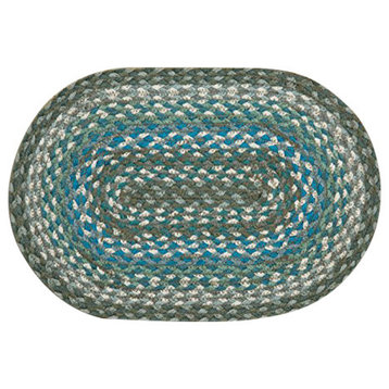 Sage, Ivory and Settlers Blue Sample Rug 10"x15" Oval