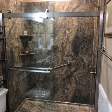Juparana Granite shower w/ rain down shower head