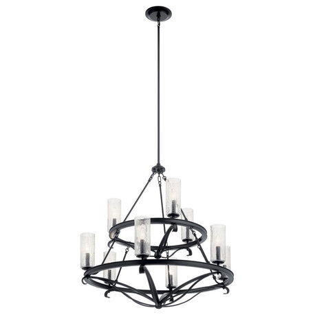 Kichler Krysia 9-LT 2 Tier Chandelier 52011BK - Black