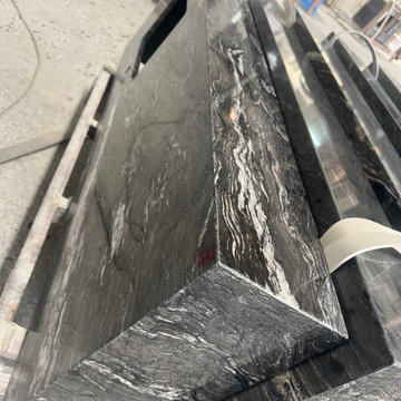 Black Fusion Granite Countertop, with apron