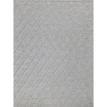 Brentwood Handwoven Wool/Viscose Silver Area Rug, 9'x12'