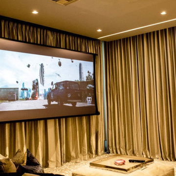 Motorized Projection Screen Hides Away When Not in Use