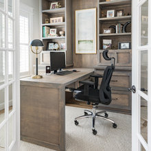 built in desk and bookshelf