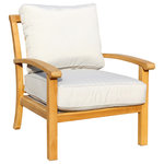 Courtyard Casual - Courtyard Casual Natural Teak Heritage Outdoor Teak Lounge Chair - Complete your outdoor living area with Courtyard Casual's natural finish teak Heritage outdoor lounge chair. With classic style, grace, and functionality, this piece will look great at your home or years to come. Made from Grade A, FSC certified teak wood, you know you're purchasing high quality, environmentally friendly outdoor furniture. Great for any outdoor setting: patio, covered patio, deck, fire pit, outdoor kitchen, poolside, lanai, gazebo, etc. Fade and UV Resistant and safe in full sun exposure. Natural teak finish Environmentally friendly, FSC sourced grade A Teak wood Easy Clean and 1 Year Limited Manufacturer's Warranty