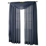 Royal Tradition - Abri Single Rod Pocket Sheer Curtain Panel, Navy, 50"x96" - Want your privacy but need sunlight? These crushed sheer panels can keep nosy neighbors from looking inside your rooms, while the sunlight shines through gracefully. Add an elusive touch of color to any room with these lovely panels and scarves. Sheers enhance the beauty of windows without covering them up, and dress up the windows without weighting them down. And this crushed sheer curtain in its many different colors brings full-length focus to your windows with an easy-on-the-eye color.