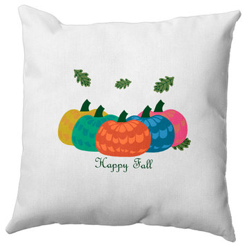 Happy Fall Pumpkins Accent Pillow, Harvest Orange, 26"x26"