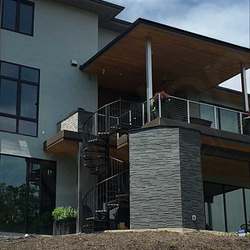 Modern Kansas Grey Basalt 3D Ledge Stone Home