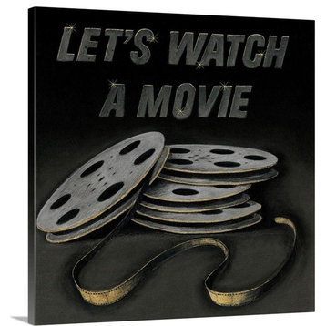 "Lets Watch a Movie" Wrapped Canvas Art Print, 12"x12"x1.5"