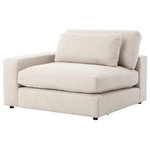 Four Hands - Bloor Sectional Laf-Essence Natural - Deep, low seating says relax. A flexible, one-armed chair is covered in an inviting, durable light grey woven fabric. Modular components allow the perfect combination for any space.