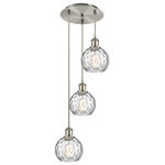 Innovations Lighting - Athens Multi-Pendant, Brushed Satin Nickel, Clear Water Glass - A truly dynamic fixture, the Ballston fits seamlessly amidst most d�cor styles. Its sleek design and vast offering of finishes and shade options makes the Ballston an easy choice for all homes.