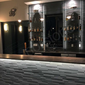 Modern Kansas Grey Basalt 3D Ledge Stone Home