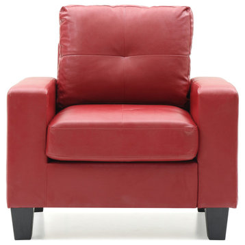 Newbury Accent Chair with Removable Cushions, Red
