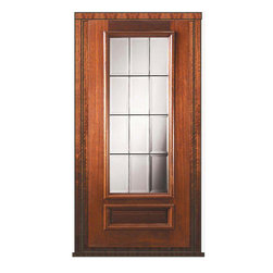 Pre-hung French Single Door 80 Wood Mahogany French 3/4 Lite Glass - Front Doors