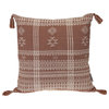 Parkland Collection Transitional Tribal Brown Square 18" x 18" Pillow