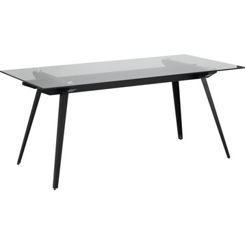 Archie Dining Table, Tempered Glass Top