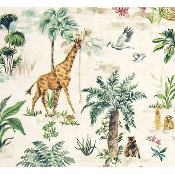 African animal fabric giraffe elephant monkey home decorating material , Standard Cut