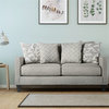 Furniture of America Shila Fabric Stain Resistant Loveseat in Light Gray