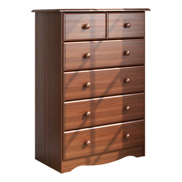 100% Solid Wood 4+2 or 6-Drawer Chest, Mocha