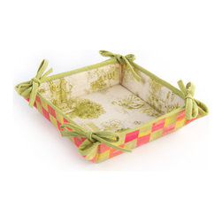 Tulip Check Napkin Basket - Cocktail | MacKenzie-Childs - Serving Utensils