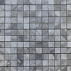 Bardiglio Gray Dark Grey Marble 1x1 Grid Square Mosaic Tile Honed, 1 sheet