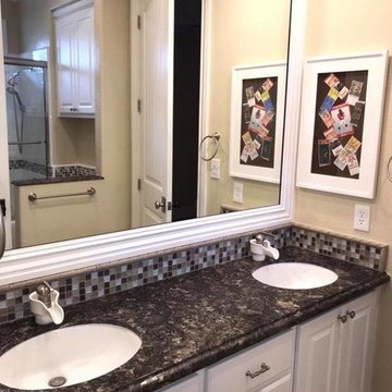 Mosaic Back Splash Glass Tile Bathroom