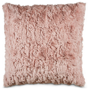 Gretta 20" Faux-Fur Throw Pillow - Quartz Pink