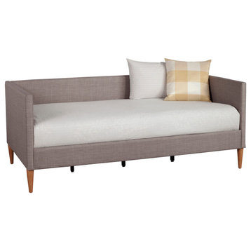 Benzara BM261847 Daybed With Wooden Frame and Fabric Upholstery, Dark Gray