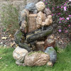 Rock And Wood Fountain w/ LED Light