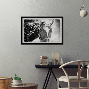 "White Horse Mask" Framed Painting Print