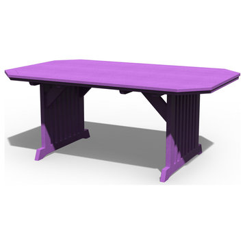 Poly Lumber English Garden Table, Purple, 4' X 6', Dining Height
