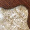 LAMBZY Genuine Sheepskin, White With Brown Tips, 2'x4'2"