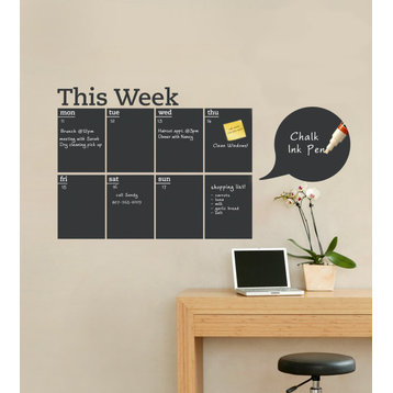 Weekly Chalkboard Calendar, Wall Decal