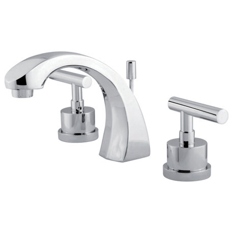 Kingston Brass Widespread Bathroom Faucet With Brass Pop-Up, Polished Chrome