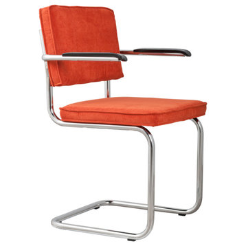 Cantilevered Modern Armchairs (2) | Zuiver Ridge, Orange