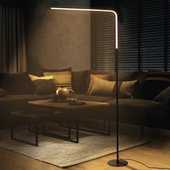 VENETIO Floor lamp for living Room Works with Alexa & Google, White Linen  Lamp Shade LED Bright Tall Standing S…