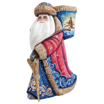 Lights Treasure Santa, Woodcarved Figurine