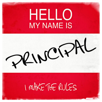 Hello My Name Is Principal Textual Art on Wrapped Canvas