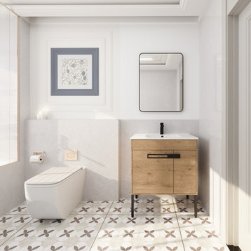 BNK 30" Freestanding Bathroom Vanity With Sink 30 Inch, With Soft Close Doors, I