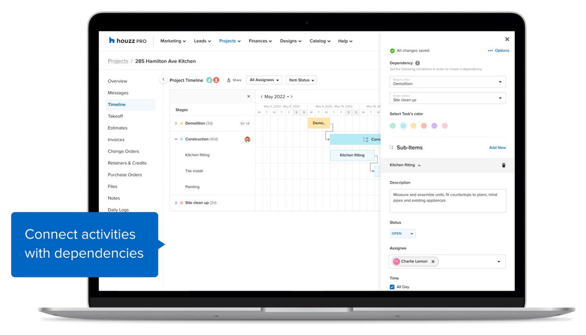 Introducing Houzz Pro Timelines