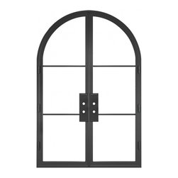 MOBILE - DOUBLE ARCHED STEEL METAL 3-LITE FRENCH DOOR WITH LOW-E GLASS EXTERIOR GRADE - Windows And Doors
