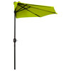 WestinTrends 9Ft Half Round Outdoor Patio Market Umbrella, Round Plastic Base, Lime Green