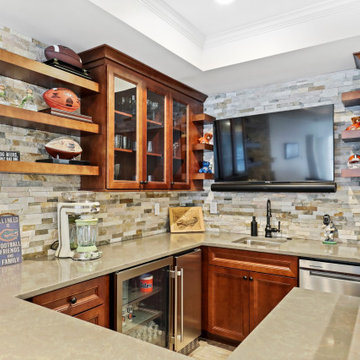 Basement With Exterior Pool & Porch Renovation