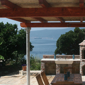 Patio layout showcasing our unique stone elements in architectural settings.