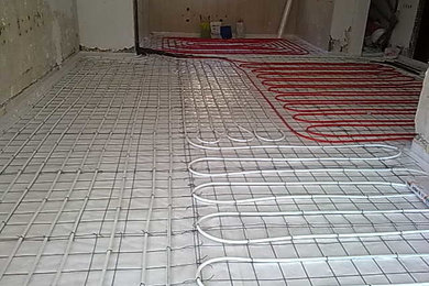 Radiant heating system in residential house