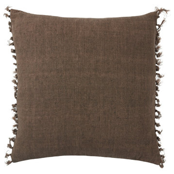 Jaipur Living Majere Solid Brown Poly Fill Pillow 20" Square
