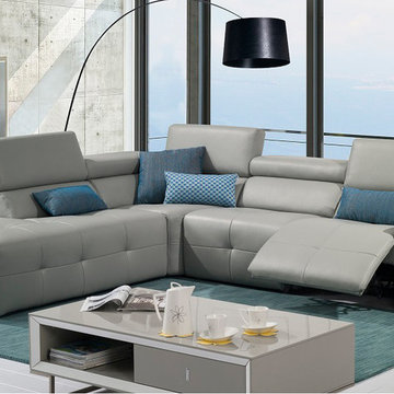 S300 Premium Leather Reclining Sectional Sofa - $6982.05