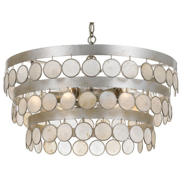 Crystorama Lighting Group 6006 Coco 6 Light 22"W Chandelier - Antique Silver