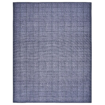 Nourison Washables 96x120" Indoor Polyester & Cotton Rug in Navy Blue