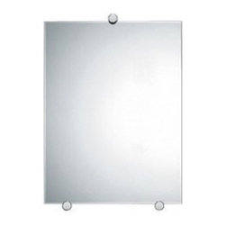 Espejo Borde Satinado Plato Cuadrado Inda 39x51 cm Cromo - Bathroom Mirrors